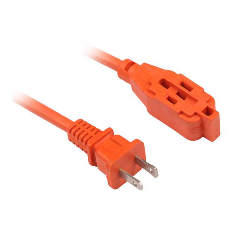 Den ljusa orangea utomhusförlängningssladdar med flera uttag med 2-stifts US-kontakt FP-670, FP-671