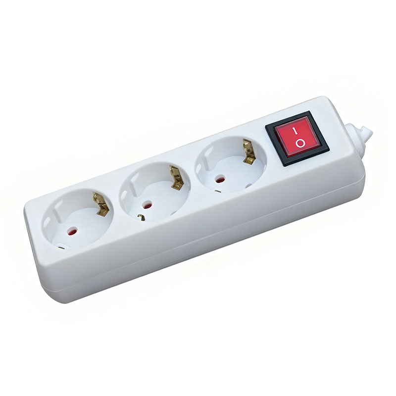 EU Schuko infällbar förlängningsuttag Power Strip med vippbrytare
