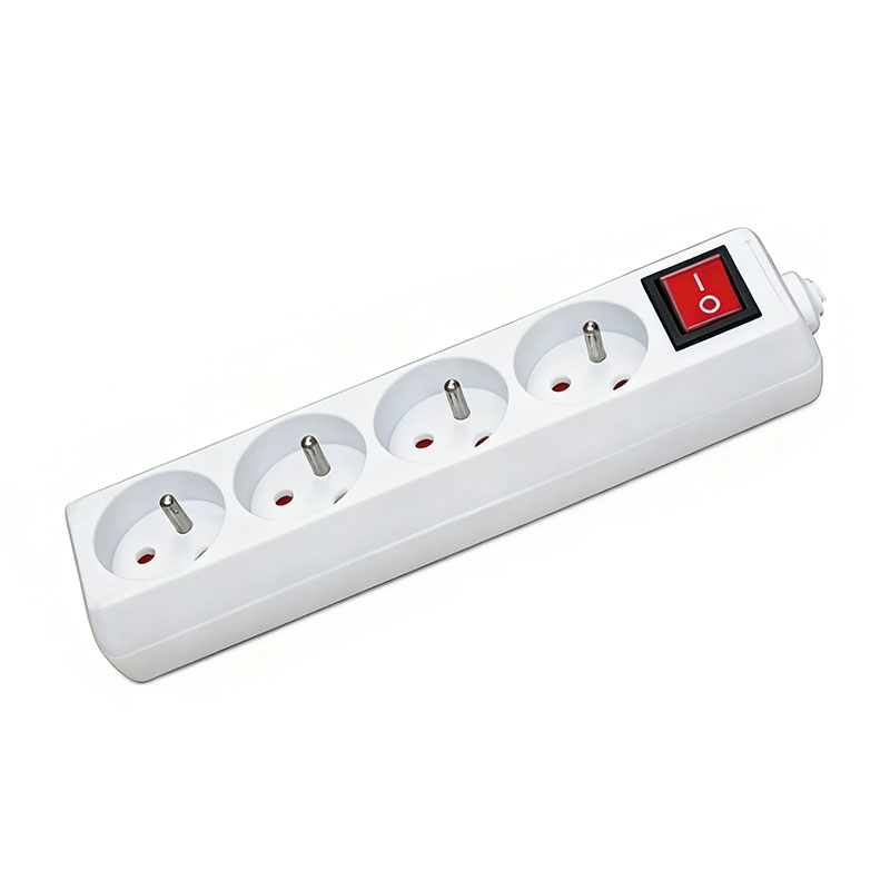 EU Schuko infällbar förlängningsuttag Power Strip med vippbrytare